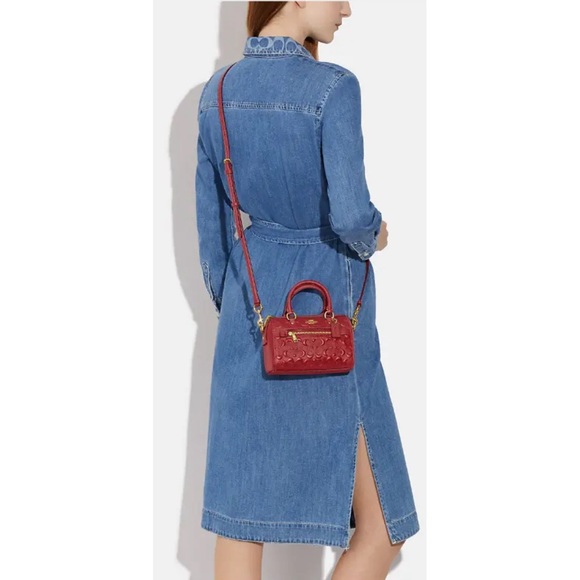 NWT COACH SIGNATURE LEATHER MINI ROWAN SATCHEL HANDBAG CC944 BAG CROSSBODY PURSE - Picture 5 of 6